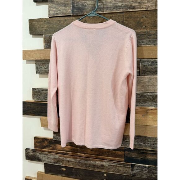 Talbots cashmere light pink button front cardigan sz P fit small - Picture 2 of 7
